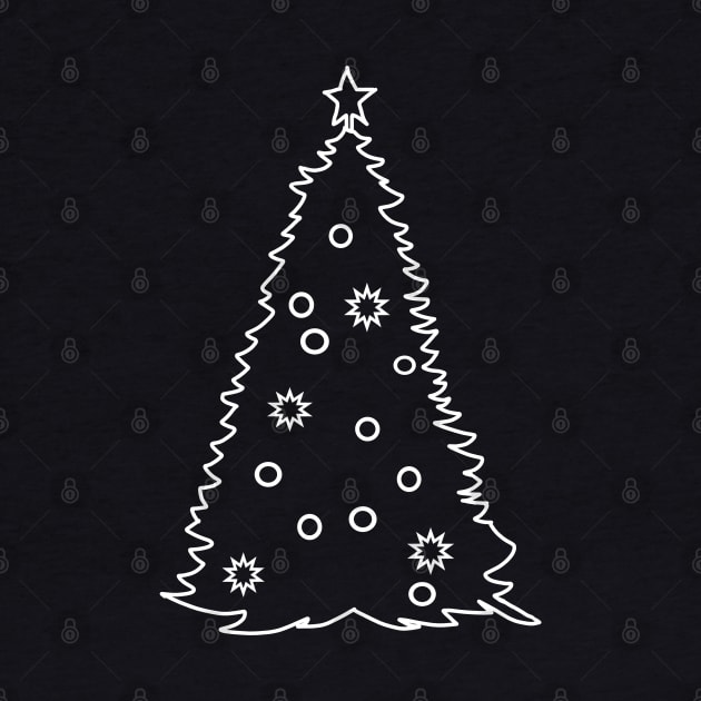 Minimal White Line Christmas Tree Graphic by ellenhenryart